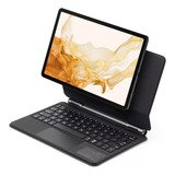 Teclado Mágico Bluetooth E Capa Para Samsung Tab S7 S8 S9 Splplus Cor Preto