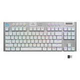 Teclado Mecânico Gamer Sem Fio Logitech G915 Tkl Branco