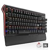 Teclado Mecânico Gamer Switch Red Led Rgb Rainbow 7 Cores 12 Funções Multimídia Anti Ghosting Abnt2 Usb Para Pc Computador Notebook Mac