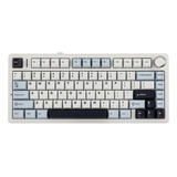 Teclado Mecânico Sem Fio Aula F75 Azul Cor De Teclado Branco Idioma Inglês Us Internacional