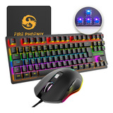 Teclado Mouse Mecânico Abnt2 Gamer Rgb Led Switch Blue Be k1