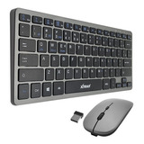 Teclado Mouse Sem Fio Bluetooth Recarregável Dell Mac Samsun Cor Do Teclado Preto