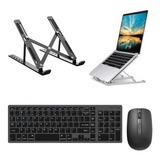 Teclado Mouse Wireless E Suporte Branco Para Notebook Dell