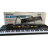 Teclado Musical 61 Teclas Para Iniciantes C/ Microfone