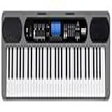Teclado Musical Kobe Kb-400 5-8 61 Teclas Com Sensibilidade Conexão Midi Usb Entrada P-Pedal Sustain 500 Timbres