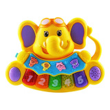 Teclado Musical Luz E Som Piano Bebês Colorido Elefante