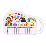 Teclado Piano Animal Infantil Sons Eletrônico 12 Teclas Cor Branco