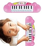 Teclado Piano Musical Educativo Brinquedo Infatil Com 13 Teclas Interatiuvas  Rosa 