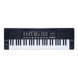 Teclado Queen s 54 Teclas Iniciantes Crianças C Microfone Cor Preto 110v 220v