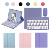 Teclado Redondo Para S6 Lite 10 4in Com Capa mouse Bluetooth
