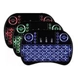 Teclado Sem Fio Bluetooth Mini Touchpad Iluminado- Computador Wireless Pc RGB Notbook Celular TV PS3 PS4 PS5 -Preto-