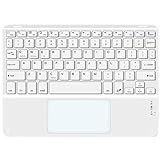 Teclado Sem Fio Com Touchpad Integrado Compacto Portátil E Versátil Para Diversos Dispositivos Compatível Com Dispositivos Que Aceitam Conexão Bluetooth Cor Branco