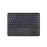 Teclado Sem Fio Com Touchpad Integrado Compacto Portátil E Versátil Para Diversos Dispositivos Compatível Qualquer Dispositivo Que Tenha Bluetooth PRETO 