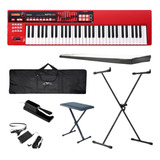Teclado Sintetizador Roland Xps10 Vermelho 61 Teclas Kit