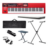Teclado Sintetizador Roland Xps10 Vermelho 61 Teclas Kit