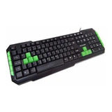 Teclado Teclas Verdes Gamer Multimídia Usb Tc201 Multilaser