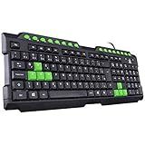 TECLADO USB GAMER VX GAMING DRAGON V2 ABNT2 1-8M PRETO COM VERDE - GT104 - VINIK