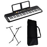 Teclado YamahaArranjador 61 Teclas PSR F52 Com Fonte Bivolt - Capa - Suporte