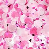 TecUnite Confetes Redondos De Mesa De Papel De Seda Para Decoração De Festa De Aniversário De Casamento 50 G Confetes Rosa E Vermelho 1 5 Cm Mais 2 5 Cm 