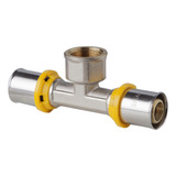 Tee Femea Gás Prensar Tubo Pex 20x1 2x20 Sigasflex Kit 3 Pçs