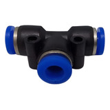 Tee União Emenda Tubo 6mm Pneumática Engate Rápido C 10 Pcs