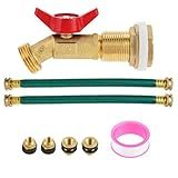 TEENGSE Kit De Torneira De Barril De Chuva Válvula De Esfera De Um Quarto De Volta De Barril De Chuva De Latão Mangueira De Jardim De 2 Peças Acessórios De Anteparo De Latão Macho De 3 10 2 Cm