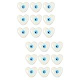 TEHAUX 20 Unidades Acessórios De Miçangas Contas De Porcelana De Mau Olhado Contas De Olhos Azuis Miçangas Soltas De Mau Olhado Grego Pulseira Branco Cerâmica Olho Do Diabo Manual