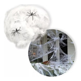 Teia De Aranha Artificial Branca Halloween Decoração Enfeite
