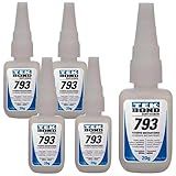 TEKBOND Adesivo Instantâneo Multiuso Com Bico Anti Entupimento 20g 793 Kit Com 5 Unidades