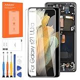 Tela AMOLED Para Samsung Galaxy S21 Ultra 5G Tela De Substituição Para Samsung S21 Ultra LCD SM G998B Touch Display Digitalizador Peças De Reparo Com Moldura Preto Com Função De Impressão Digital