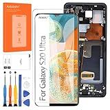Tela AMOLED Para Samsung S20 Ultra 5G Tela De Substituição S20 Ultra LCD SM G988 SM G988U Touch Display Digitalizador Peças De Reparo Com Moldura Com Função De Impressão Digital Preto