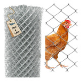 Tela De Galinheiro Galvanizada Fio 16 Malha 70mm 25 X 1 80m