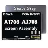 Tela De Reposição A1706 A1708 Para Macbook Pro Retina Final De 2016, Meados De 2017, Emc 3071, Emc, 3163, Emc, 3164, Tela Lcd Led Completa Para Montagem Mlh12, Mnqf2, Mpxv2ll/a (cinza Espacial)