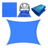 Tela De Sombreamento Azul 3x1 8m Proteção Uv Jardim 90