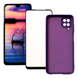 Tela Frontal Compatível Galaxy M12 Aro Película Case Cor Preto