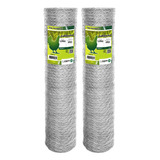 Tela Galinheiro Kit C 2 Fio 23 1 5mx50m Galvanizada Horta