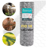Tela Mangueirão 1 00x50m Fio 18 Porcos Cachorro Granja Horta