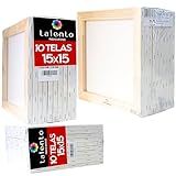 Tela Para Pintura Talento Pacote Com 10 Telas 15x15 Tela 100 Algodão Com 2 Camadas De Gesso Acrílico Grampos Laterais