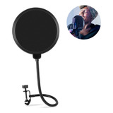 Tela Pop Filter Com Haste Flexível Anti Puff Diminui Sopro
