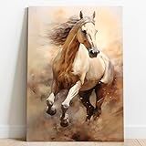 Tela Quadro Borda Infinita Animal Pintura Cavalo Decoração 100x60cm