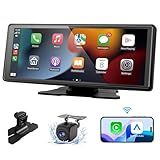 Tela Sensível Ao Toque HD De 10 26 Polegadas Carplay Sem Fio Portátil Apple Carplay E Android Auto Car Stereo Receptor Estéreo De Carro Com Link Espelhado USB AUX Siri Bluetooth