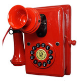 Telefone Antigo Nelphone De Parede Vermelho
