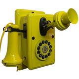 Telefone Antigo Retrô Vintage Nelphone De Parede Amarelo
