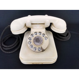 Telefone De Baquelite Branco Antigo Funcionando