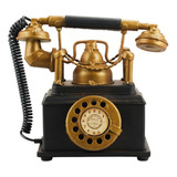 Telefone De Disco Antigo Decorativo Preto