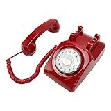 Telefone De Mesa Vintage  Alto Falante Mecânico Durável  Telefone Antigo Fácil De Usar Para Hotel Para Idosos Para Sala De Estar  Vermelho 