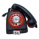 Telefone Ericsson DLG Preto vermelho Fosco Disco Ano 70 80