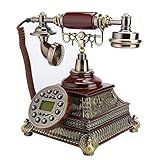 Telefone Estilo Antigo Retrô Vintage Mesa Telefônica Europeia à Moda Antiga FSK DTMF Mostrador Rotativo Telefone Fixo Com Um Botão Para Decoração De Sala De Estar Presente Maravilhoso