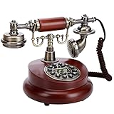 Telefone Europeu Antigo Em Madeira Maciça