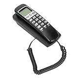 Telefone Fixo, Display Lcd Kx-t777cid Telefone Com Fio De Parede Com Fio De Parede, Com Função De Flash/rediscagem/identificação De Chamadas, Para Home Office(preto)